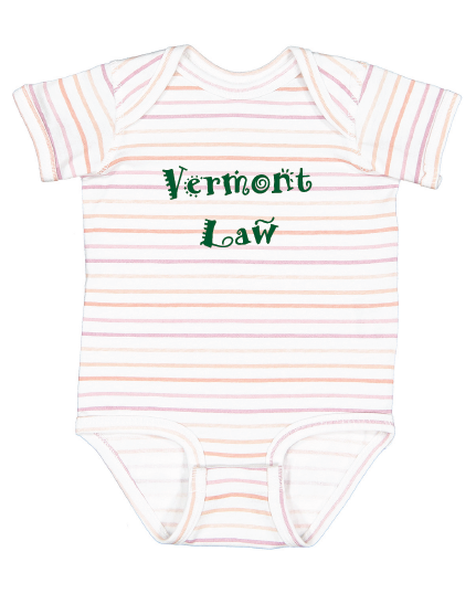 Vermont Law Onesie with Stripes - Lilac